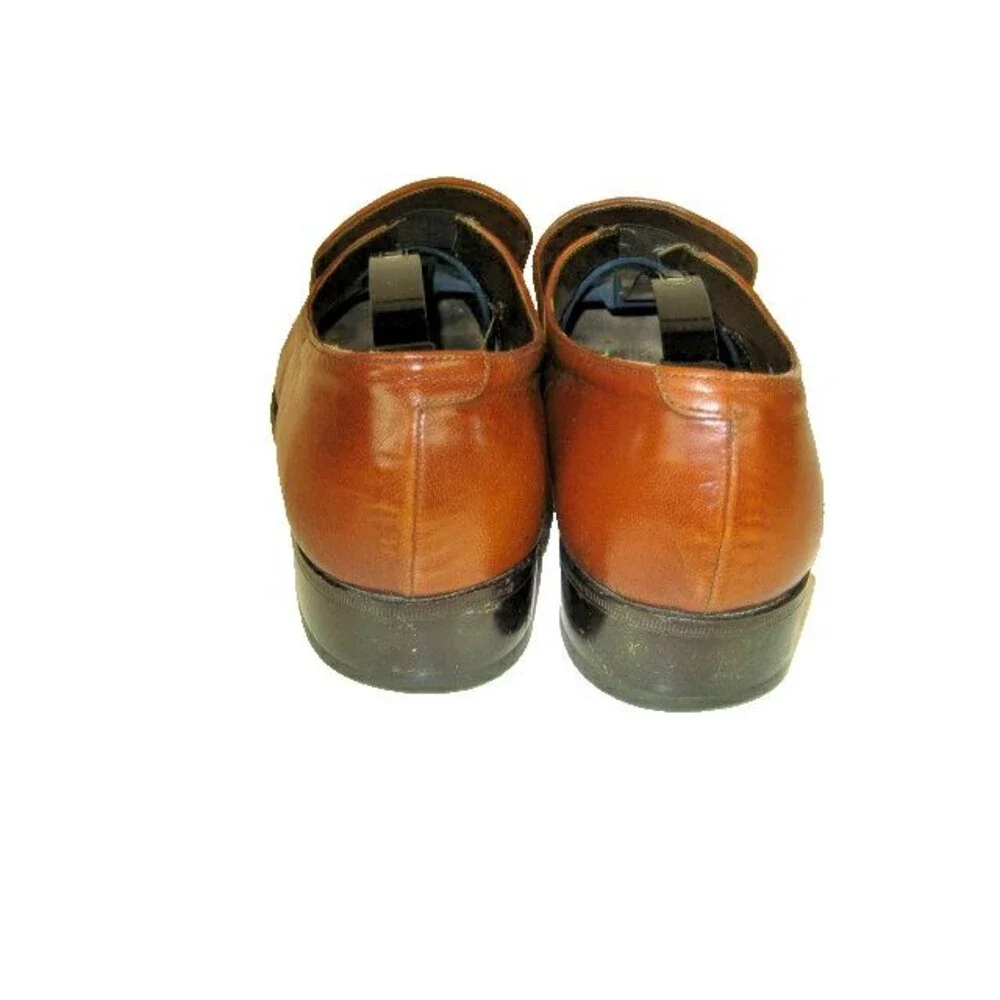 Mens Florsheim Imperials Brown Leather Tassle Slipon Loafers Shoes sz 10A